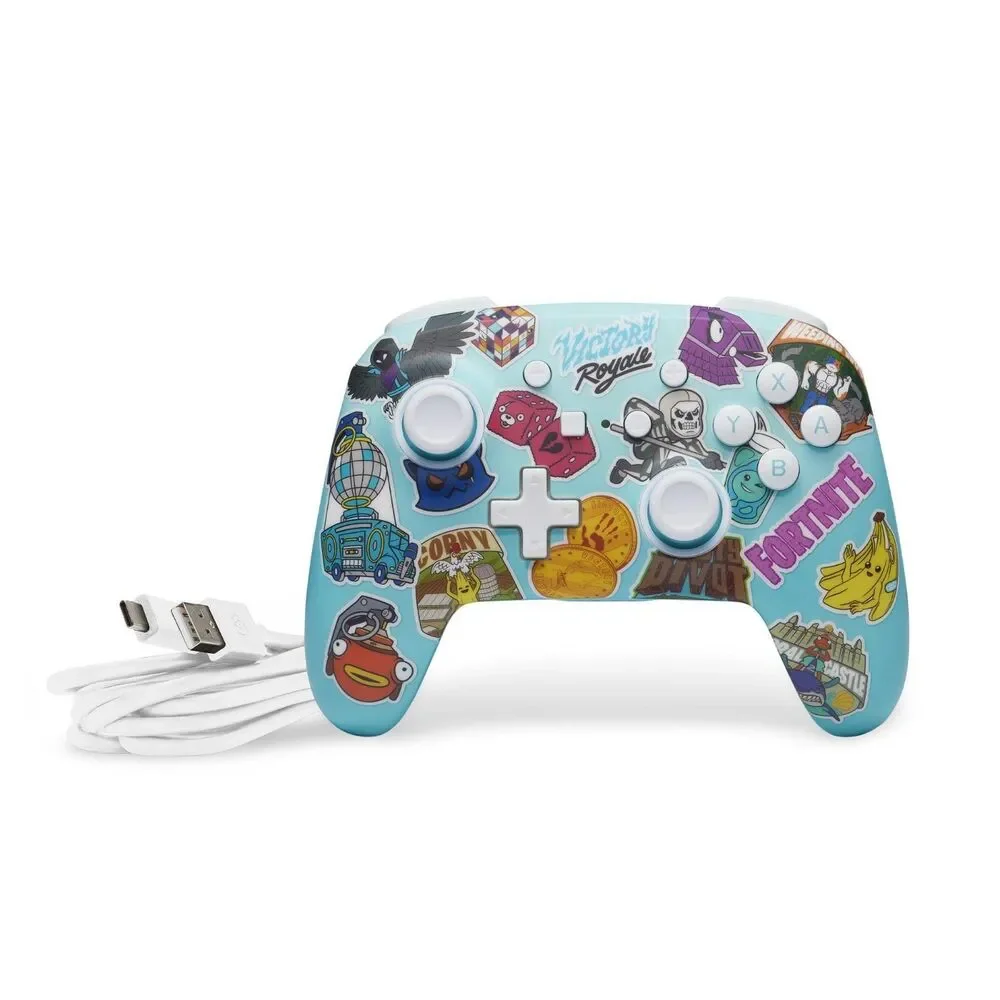 Fortnite Nintendo Switch Rechargeable Wireless Controller Sticker Mania PowerA